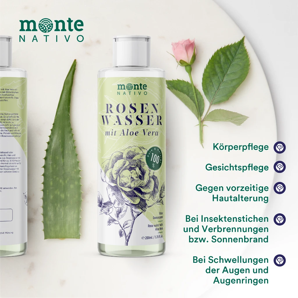 Rosenwasser mit Aloe Vera (200 ml)