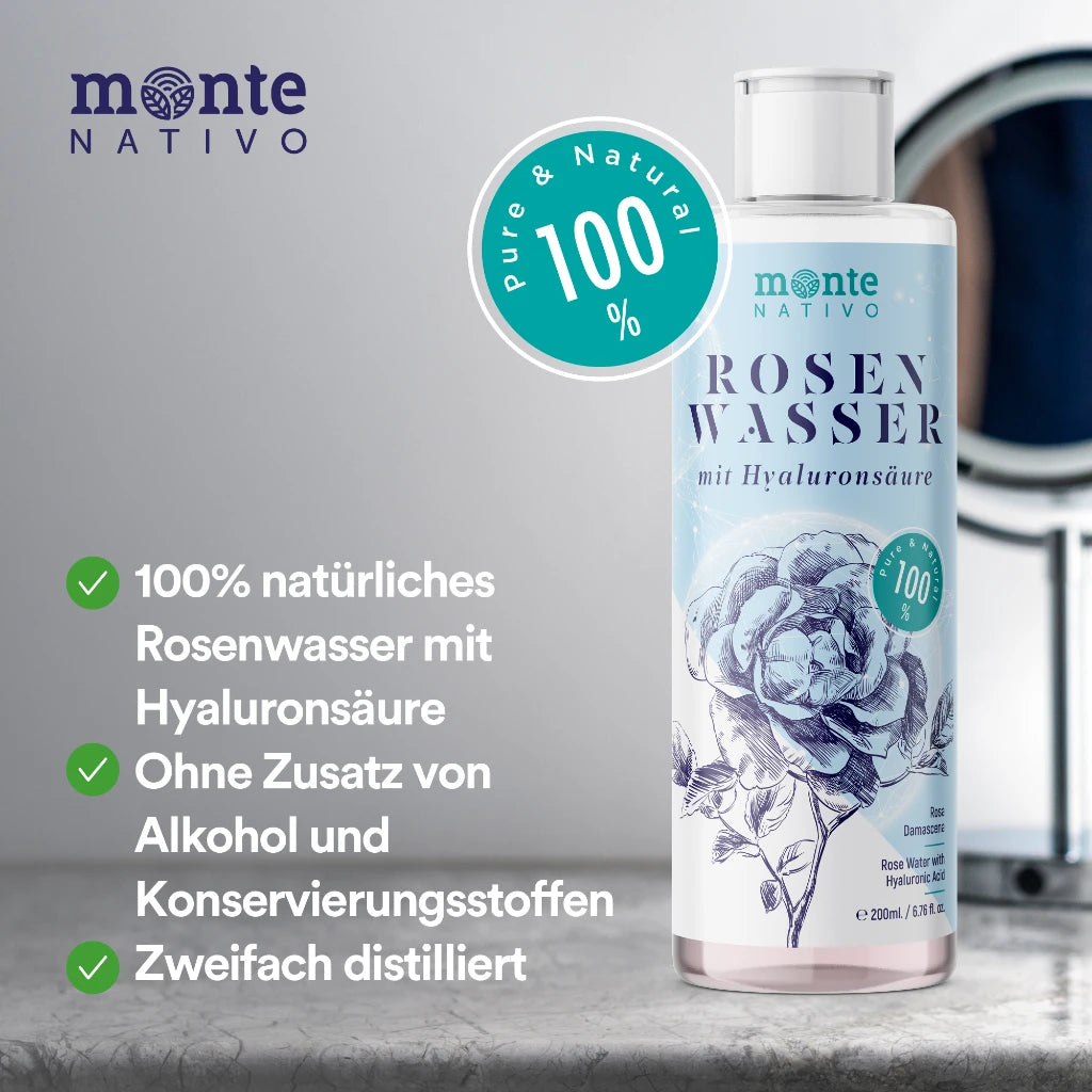 Rosenwasser mit Hyaluronsäure (200 ml)